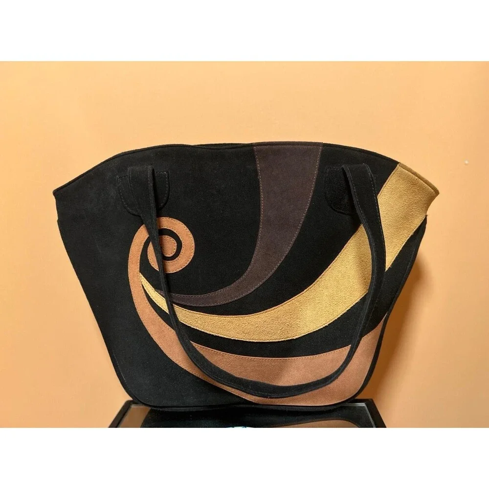 Unbranded Tote Bag Style Large Purse | Black, Tan and Brown Colors